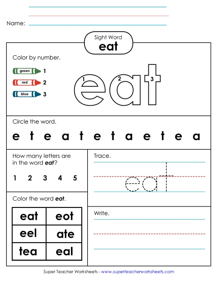 Worksheet 4: Eat