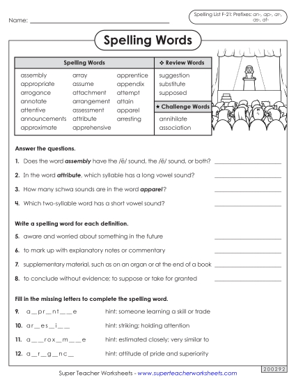Question Worksheet (F-21)