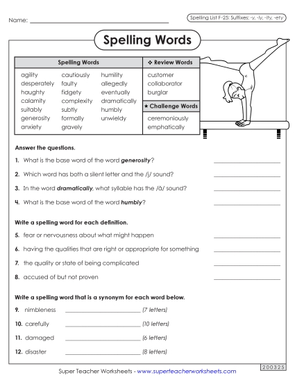 Question Worksheet (F-25)