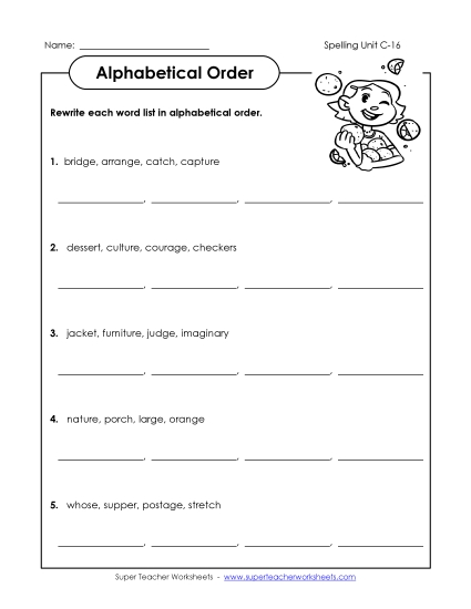 Alphabetical Order (C-16)