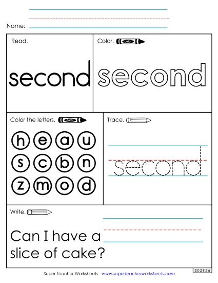 Worksheet 1: Second