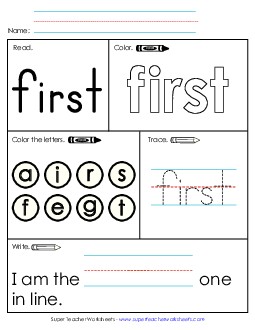 Worksheet 1: First