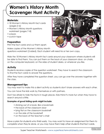 Women\'s History Scavenger Hunt