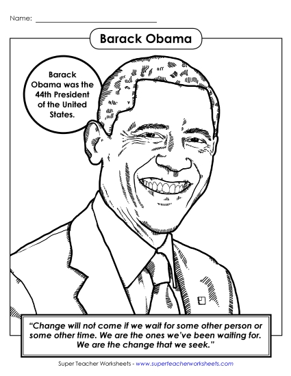 President #44: Obama Coloring Page
