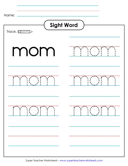Trace the Word: Mom