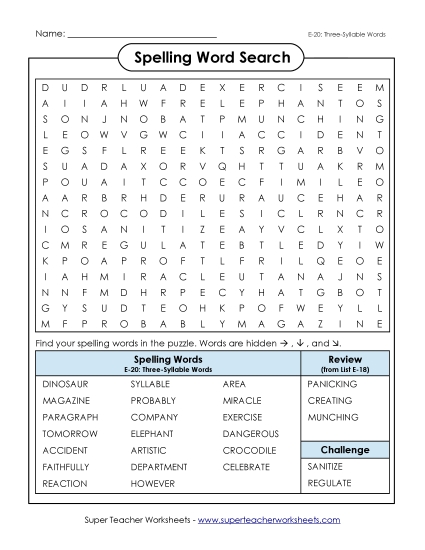 Word Search (E-20)