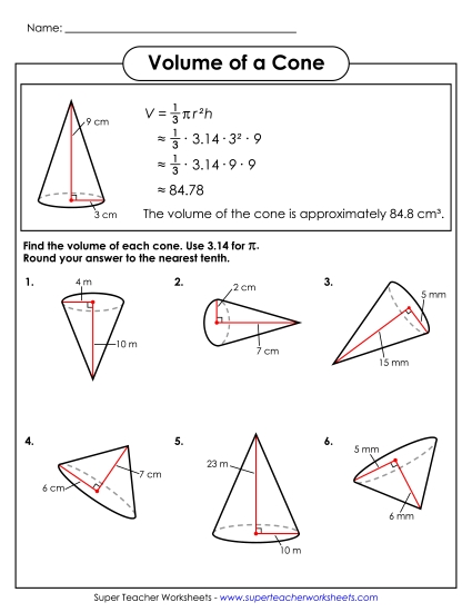 Volume of a Cone (Basic)
