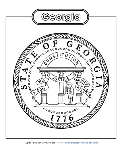 Georgia State Seal (Black & White)