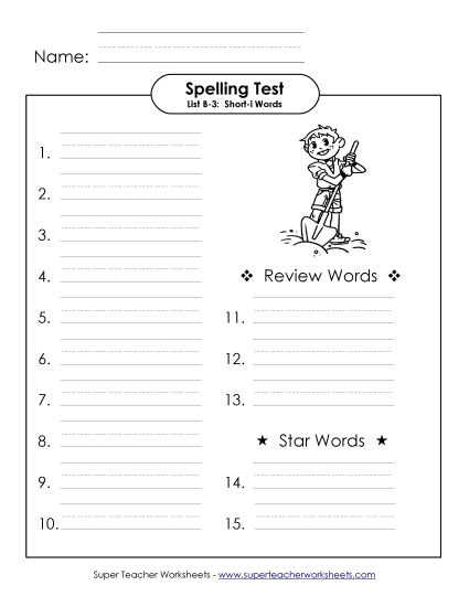 Spelling Test (B-3)