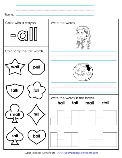 Worksheet 1 (-all Words)