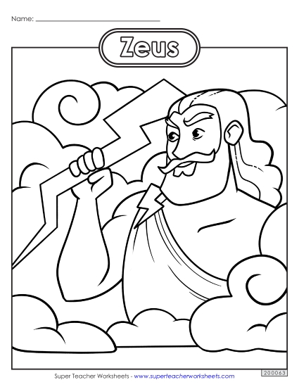 Coloring Page: Zeus