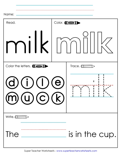 Worksheet 1: Milk