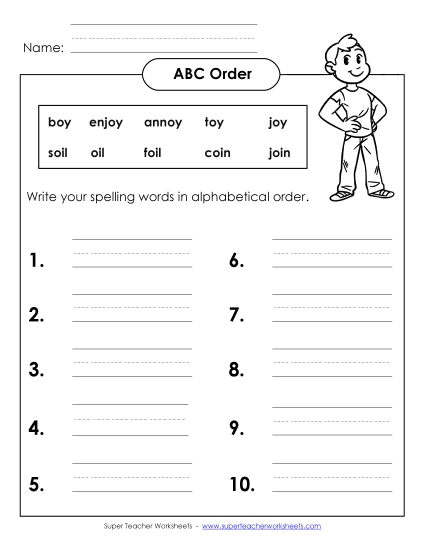 ABC Order: Write List (B-26)
