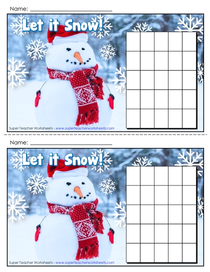 Snowman Sticker Chart
