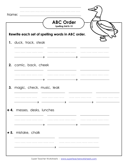 ABC Order - Word Sets (B-15)
