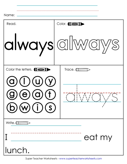 Worksheet 1: Always