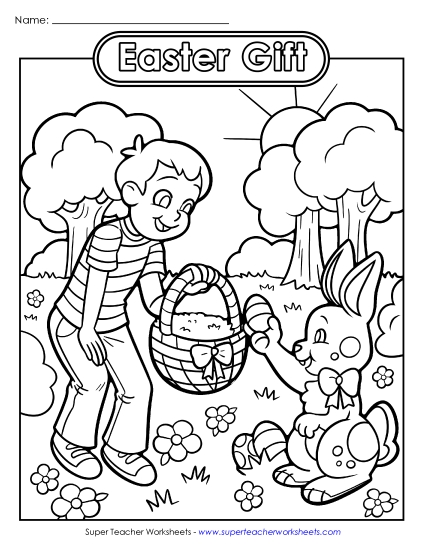 Coloring Page: Easter Gift