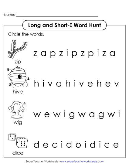Long and Short I: Horizontal Word Hunt