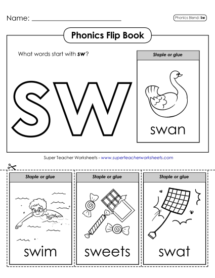 Phonics Flip Book (Sw-)