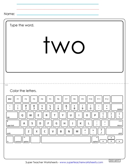 Type the Word: Two