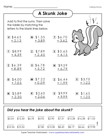 Math Riddle: Skunk Joke