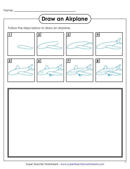 Draw a Plane Learning To Draw Worksheet
