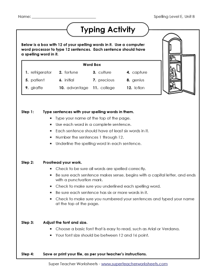 Typing Sentences (E-8)