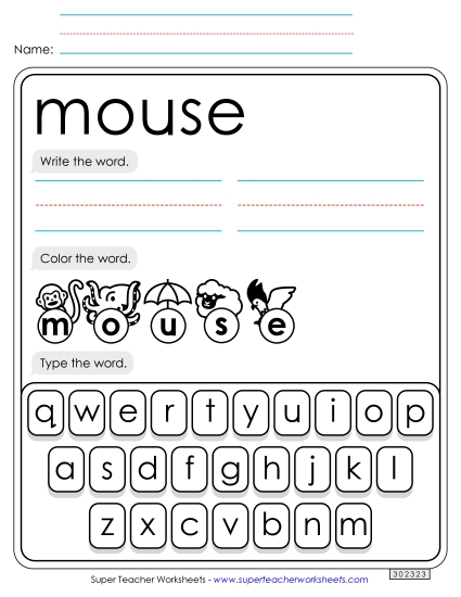 Write, Color, Type: Mouse