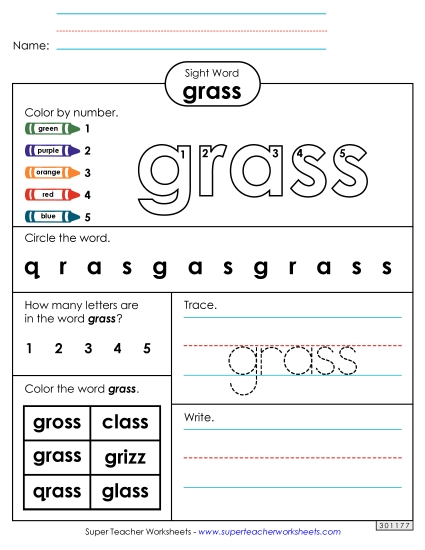 Worksheet 4: Grass