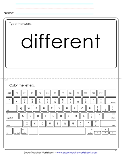 Type the Word: Different