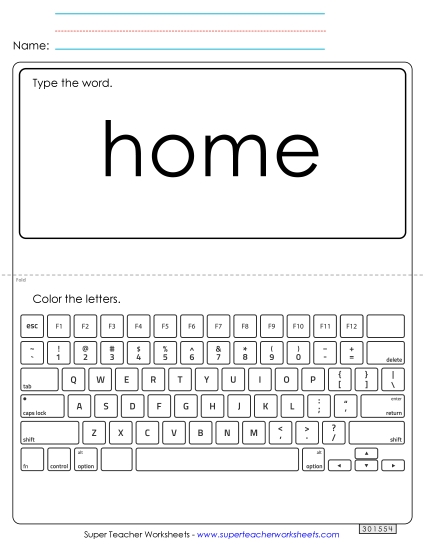 Type the Word: Home