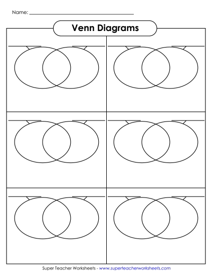 6 Blank Venn Diagrams