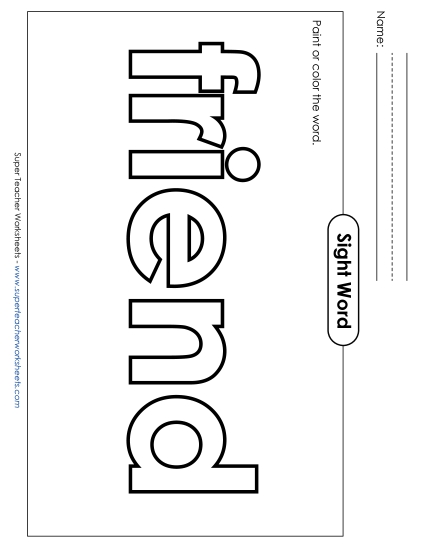 Paint or Color: Friend