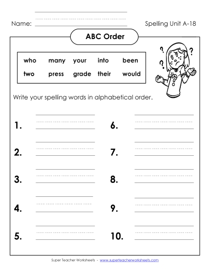 ABC Order: Full List (A-18)