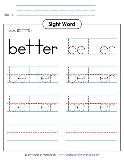 Trace the Word: Better