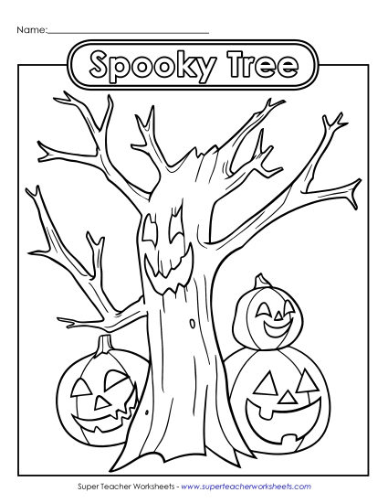 Spooky Tree Halloween Worksheet