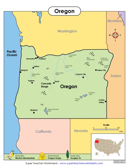 Map of Oregon