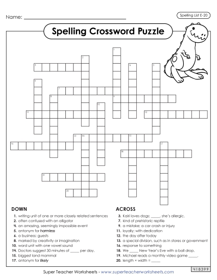 Crossword (E-20)