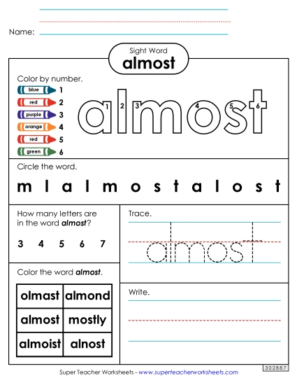 Worksheet 4: Almost