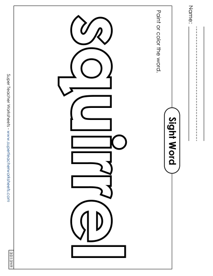 Paint or Color: Squirrel