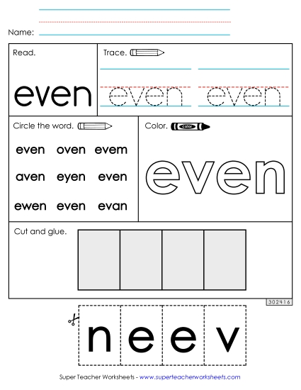 Worksheet 2: Even