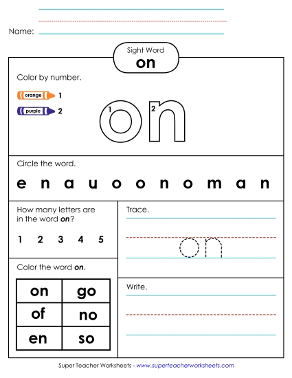 Worksheet 4: On