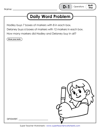Daily Word Problems<br>D-1 through D-5