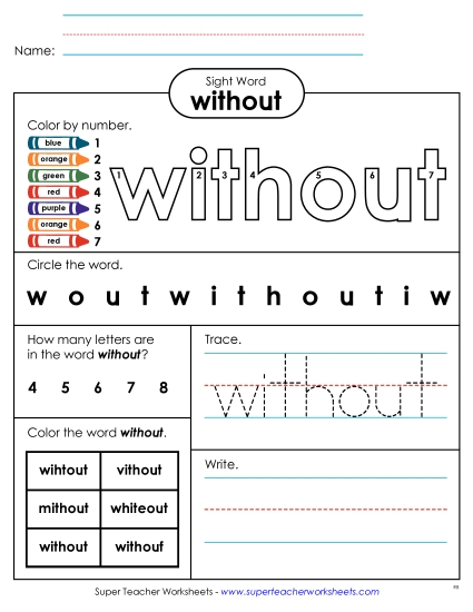 Worksheet 4: Without