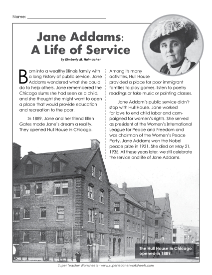 Jane Addams: A Life of Service