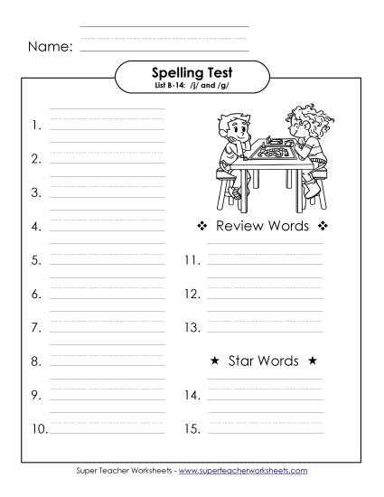Spelling Test (B-14)