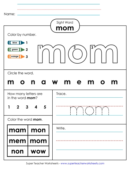 Worksheet 4: Mom