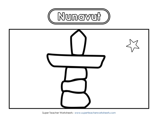 Nunavut Flag (Black & White)