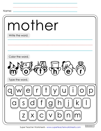 Write, Color, Type: Mother