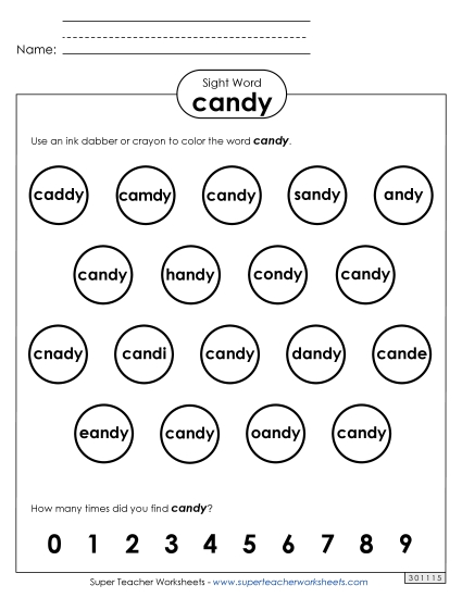 Dab or Color: Candy